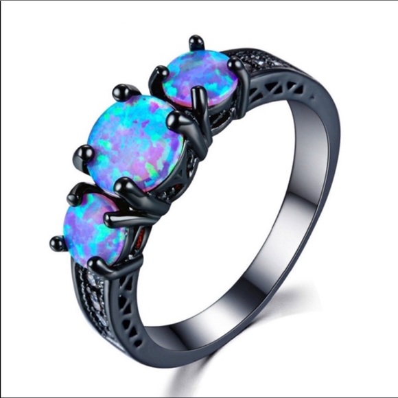 Blue Fire Opal BGF Ring NWT SZ 8 - Picture 3 of 4